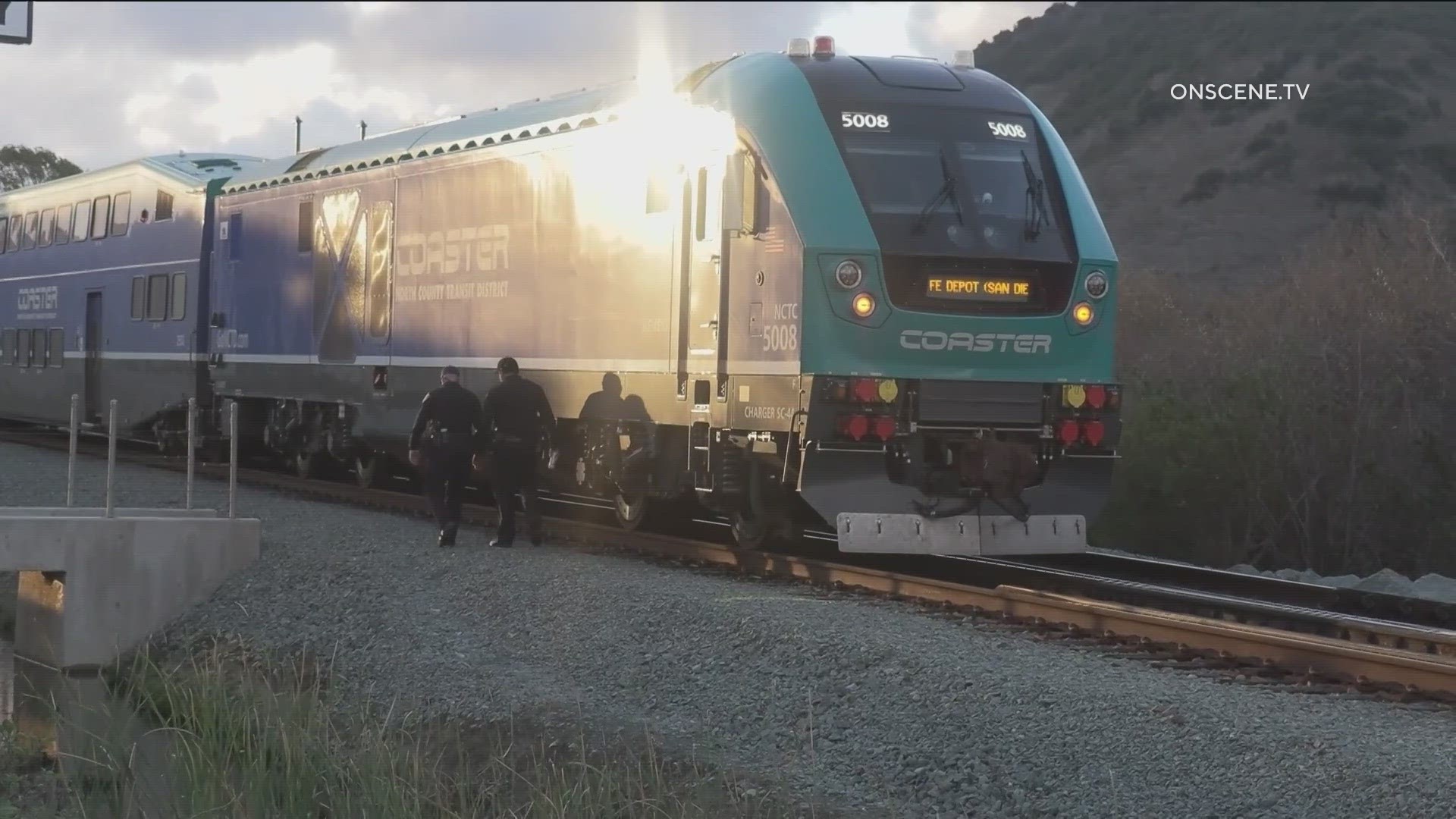 The San Diego County Sheriff's Department says a man believed to be walking his dog was hit by a North County Transit District Coaster train.