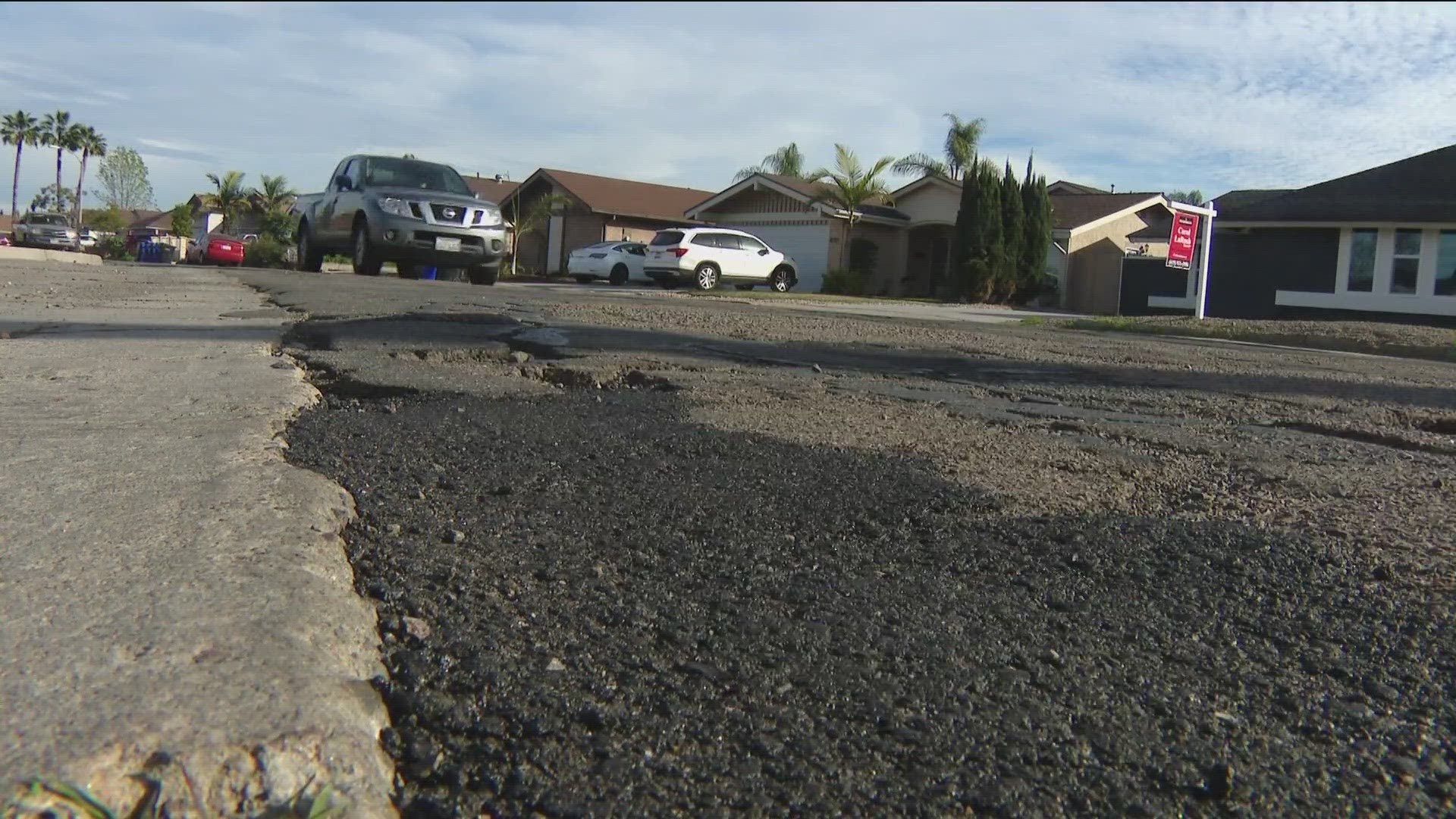 A new pavement condition report shows San Diego's overall score for roads has dropped from satisfactory to poor, with several roads less than a 10 out of 100.