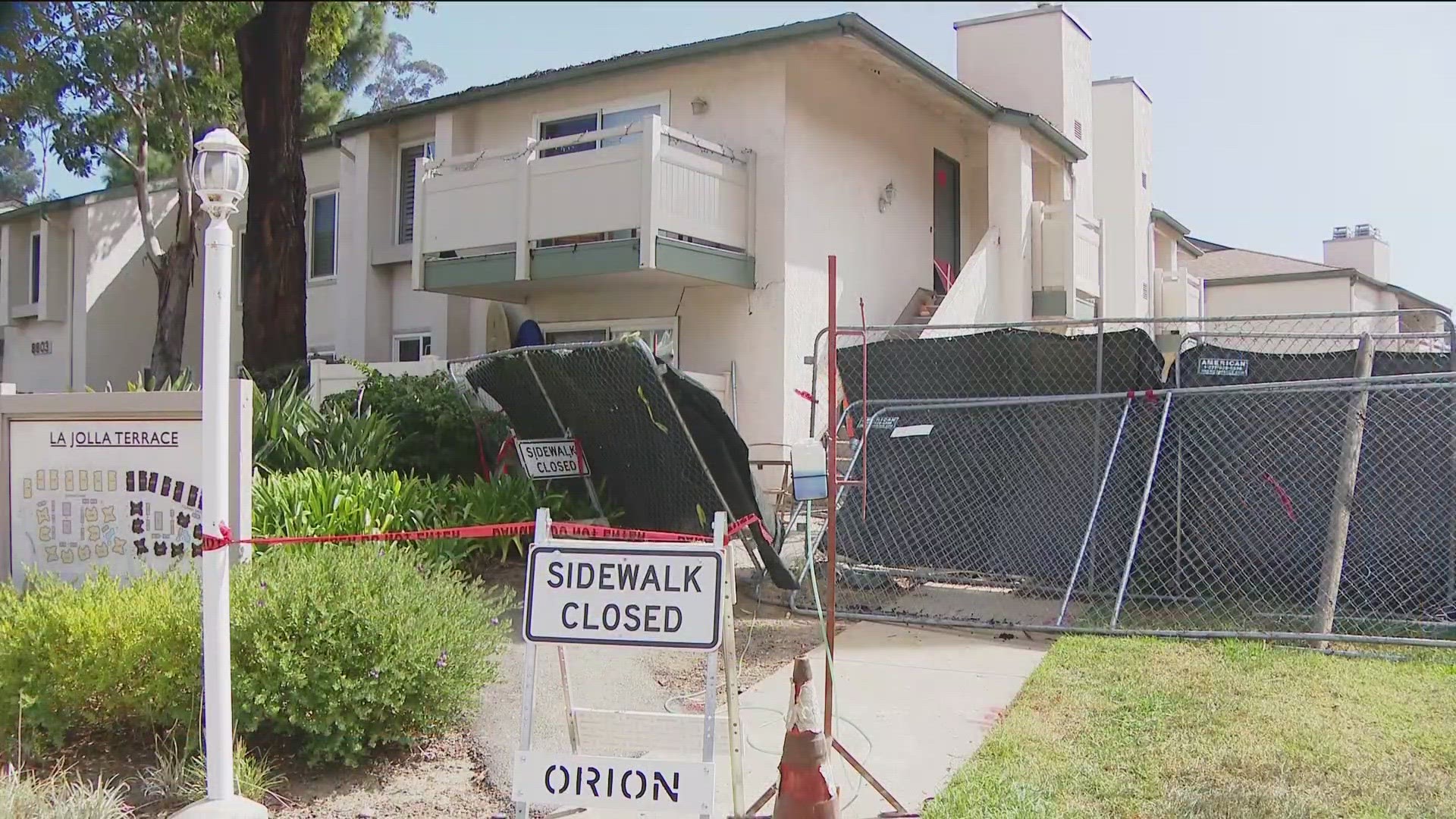 The 8-unit building at 8803 Gilman Drive was red-tagged on October 3, deemed unsafe by city engineers.