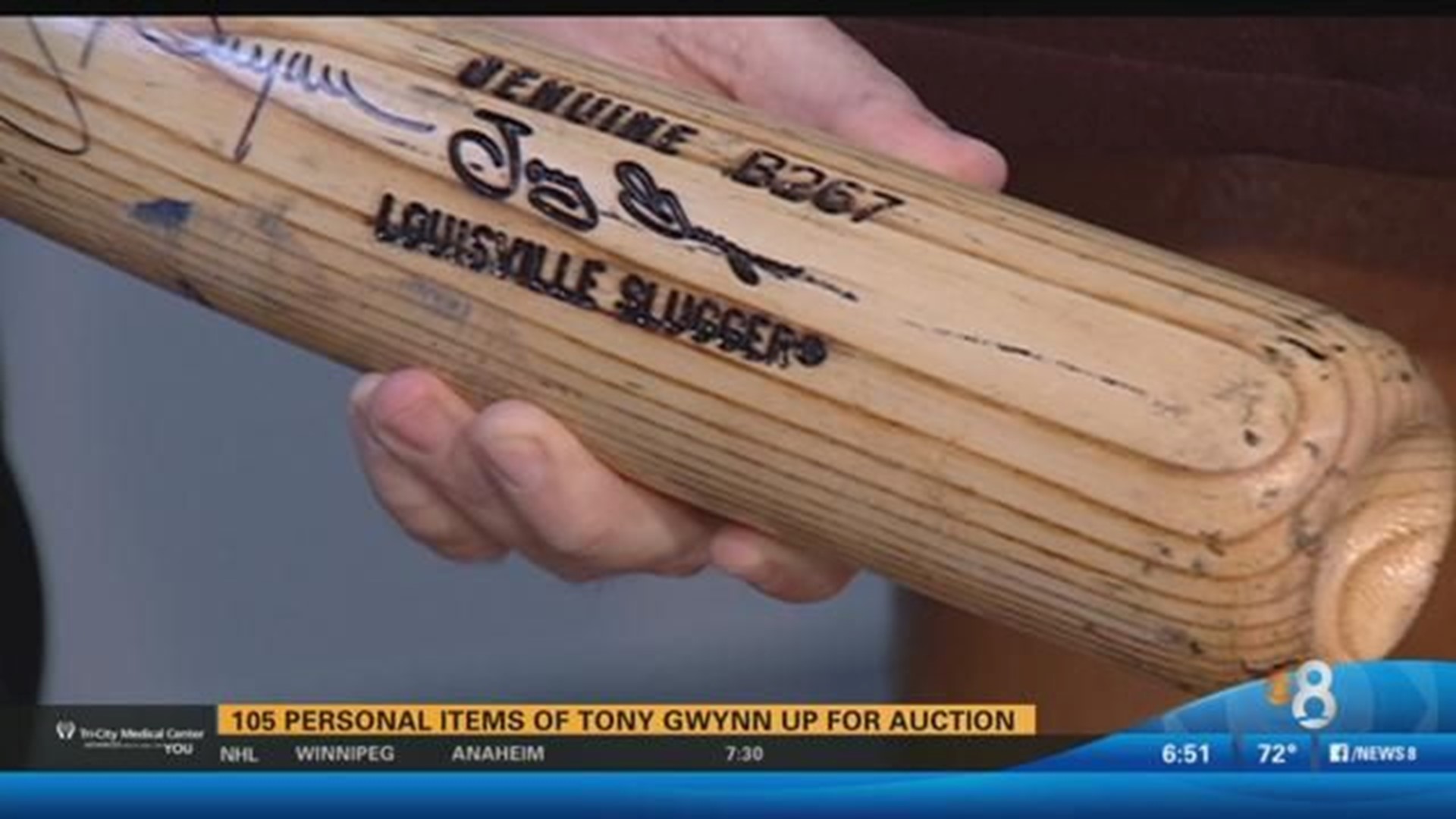 tony gwynn game used bat
