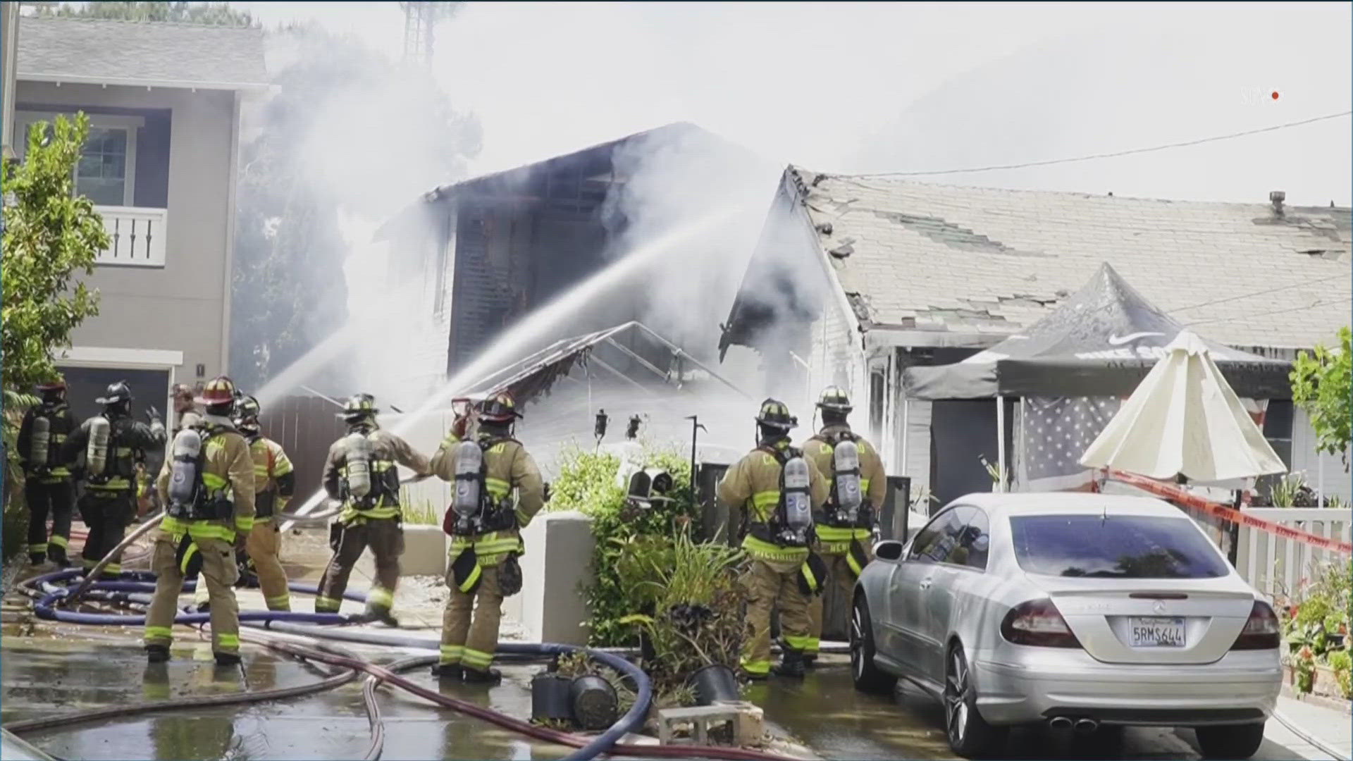 Fire fighters responded to the call just before 2 p.m. Saturday on Pine Avenue.