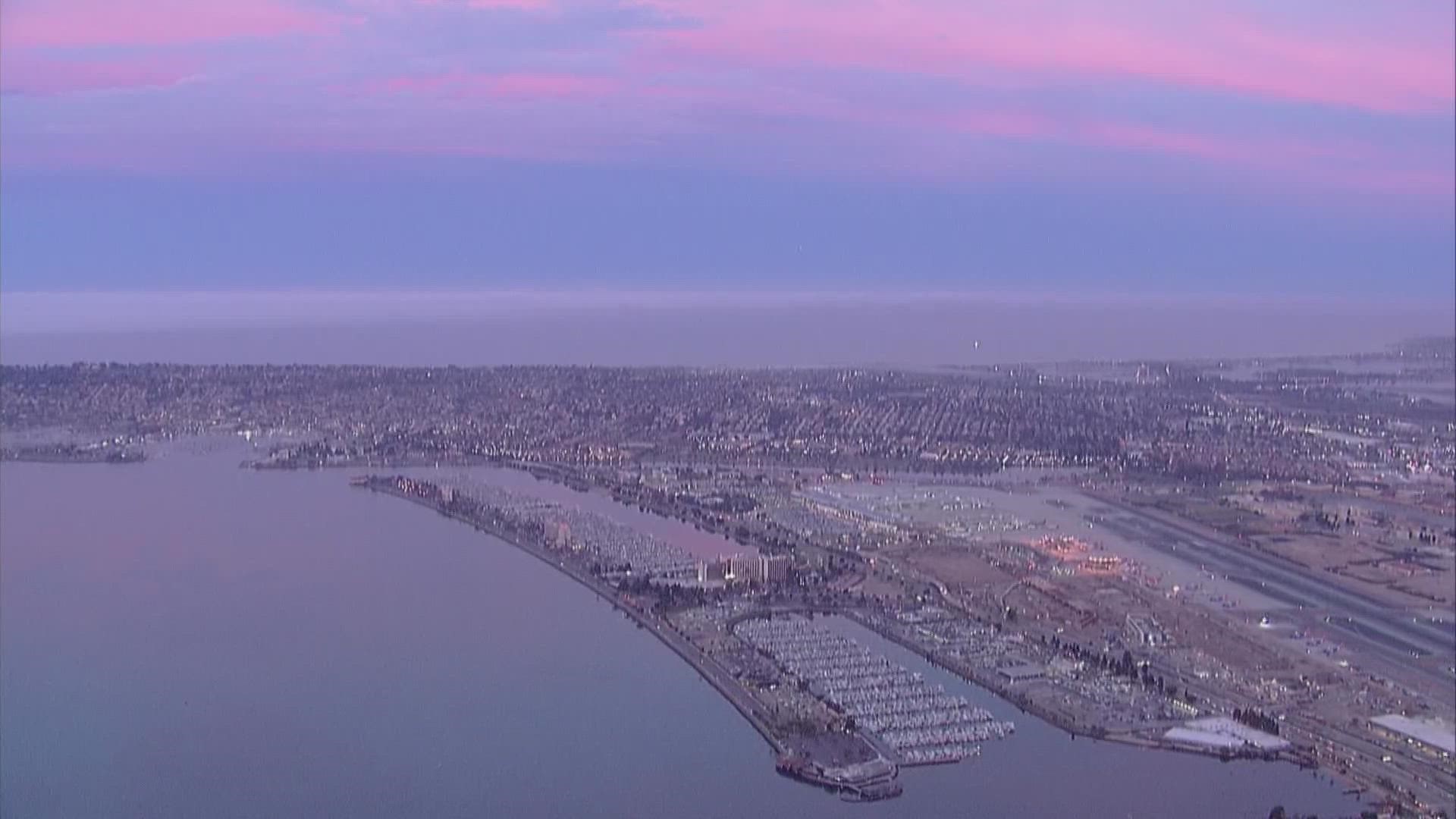 Chopper 8 captures incredible morning sunrise over San Diego County Tuesday December 27, 2022.