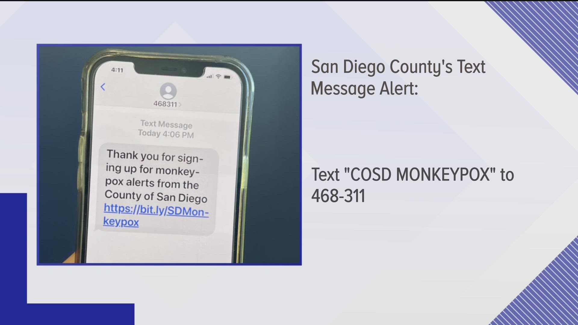 San Diego County launches monkeypox text message alert system cbs8