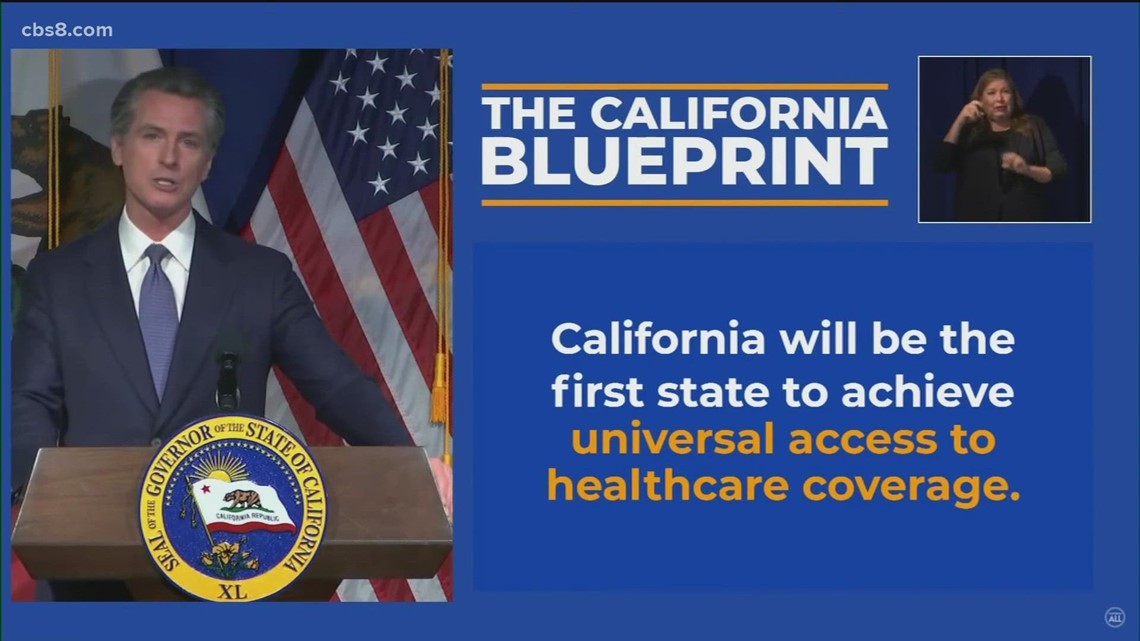 Governor Gavin Newsom proposes universal health care coverage in California  | cbs8.com