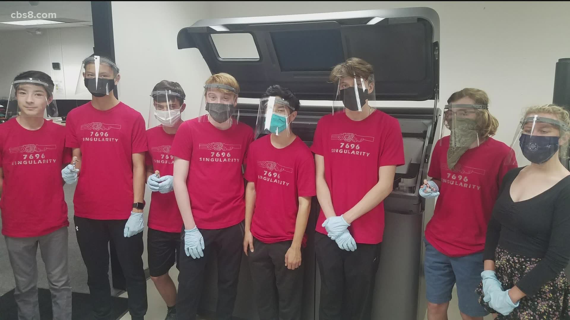 San Diego high school robotics students are using 3D printing to produce face shields to aid healthcare workers and patients to protect themselves from COVID-19.