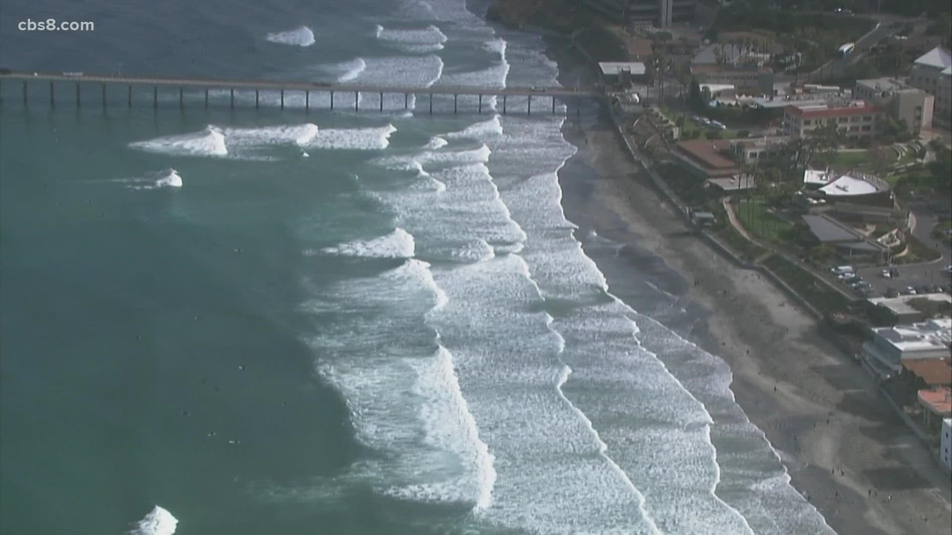 Chopper 8 flies above Petco Park on Friday afternoon, April 15