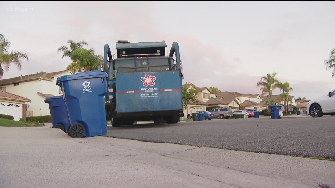 Patrolling trash bins in Chula Vista