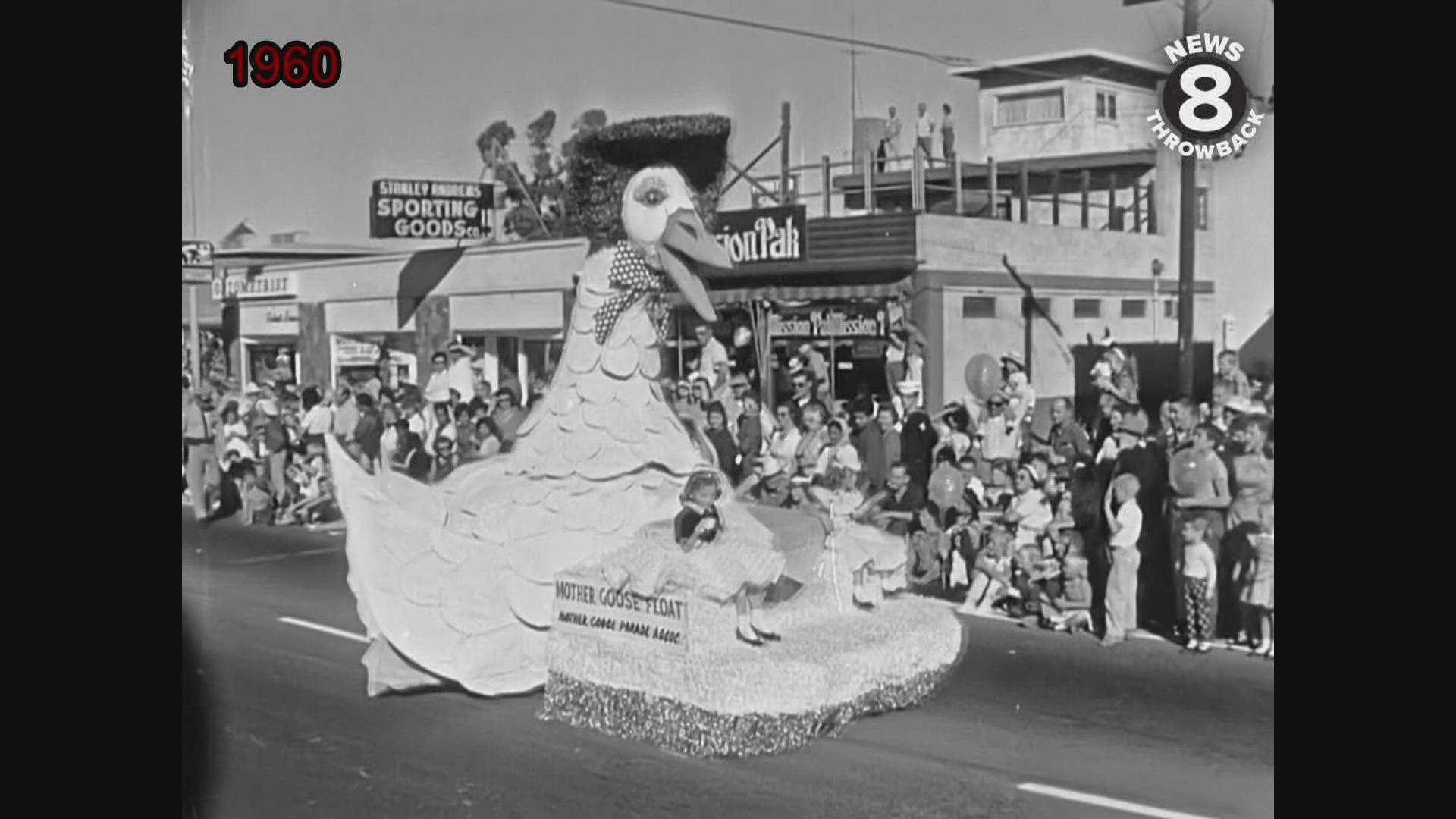 The annual Mother Goose Parade in El Cajon began in 1947. These clips from the 1960s show the popular event and the crowds that flocked to East County San Diego.