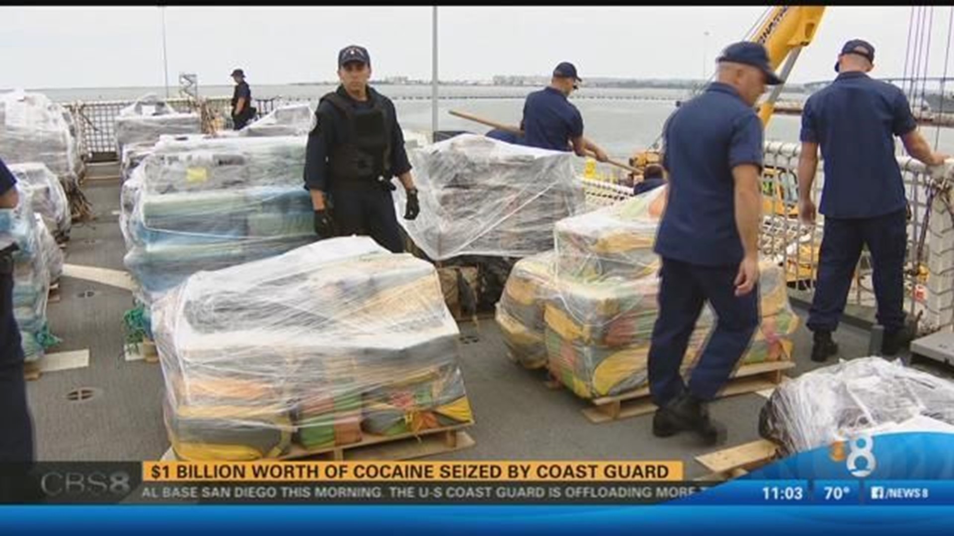 $1 billion worth of cocaine seized by Coast Guard | cbs8.com