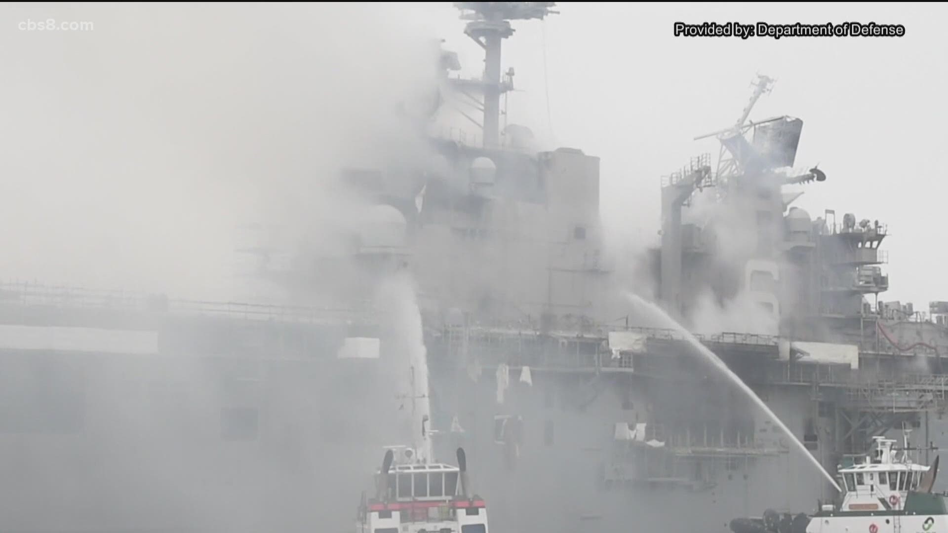 News 8's Heather Hope reports on the latest as firefighters continue to work for a 4th day to contain the fire on the USS Bonhomme Richard.