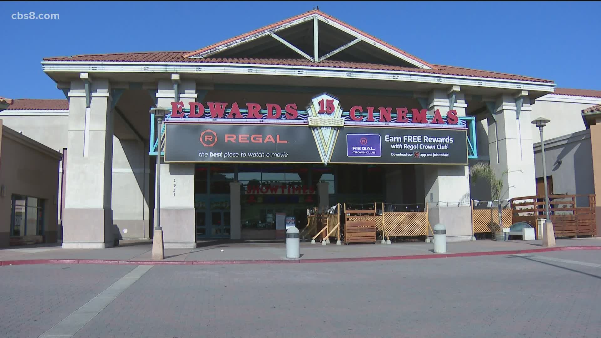 San Diego is the first major movie market in California to see the return of indoor theaters.