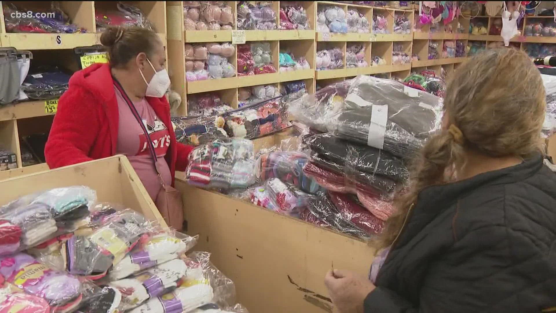 The San Ysidro Chamber of Commerce says the holiday shopping rush has brought sales back to 75-80% of pre-pandemic levels.