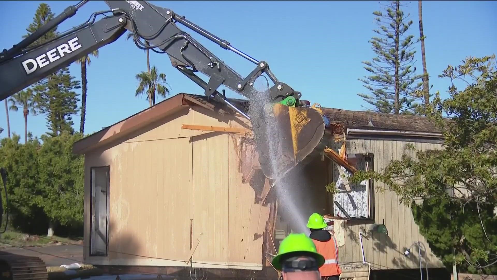 Mission Bay RV Resort is celebrating the long-awaited cleanup of mobile homes near De Anza Cove.