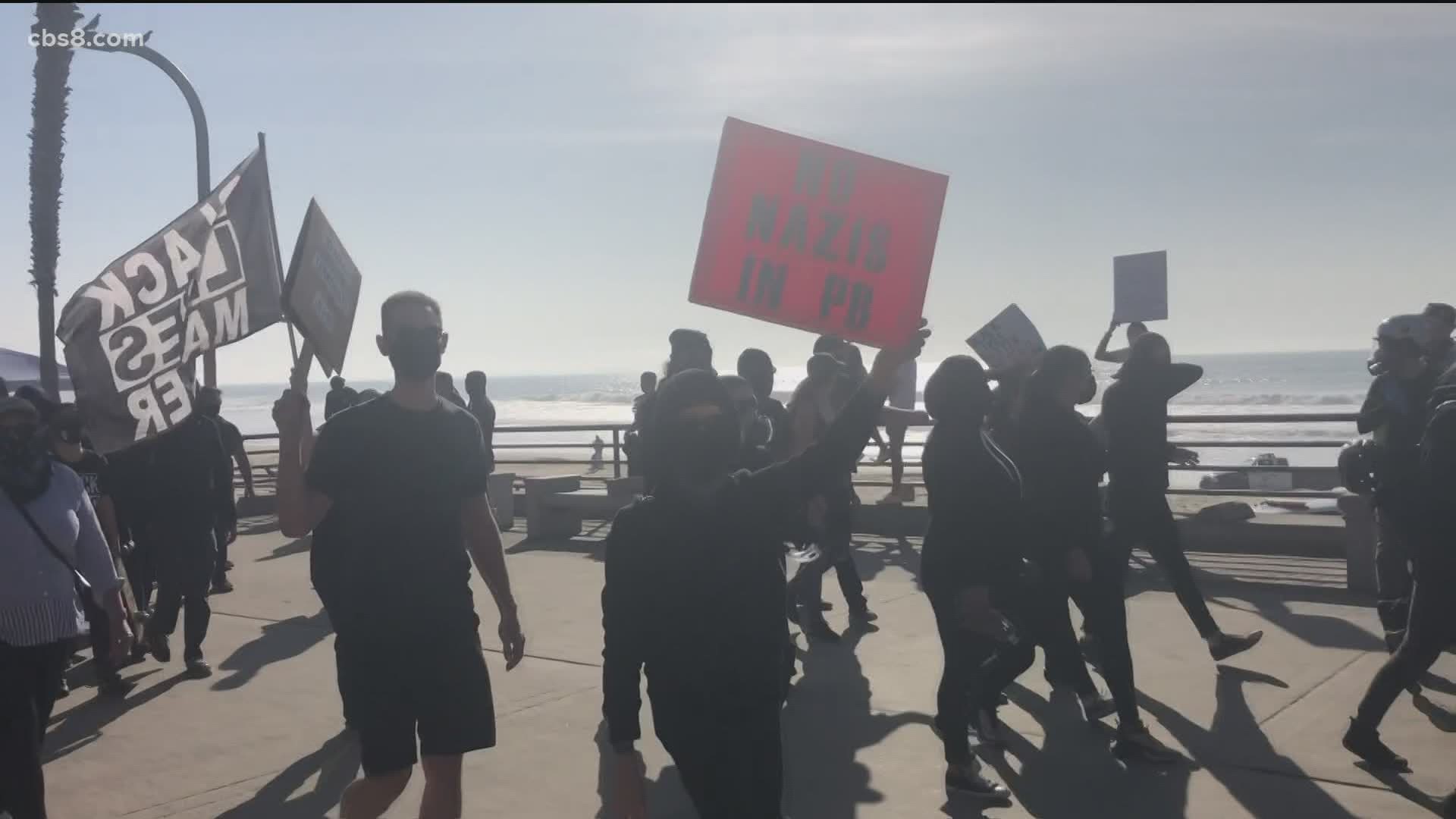 Shortly after 2:30, San Diego Police declared an unlawful assembly due to violent protesters.