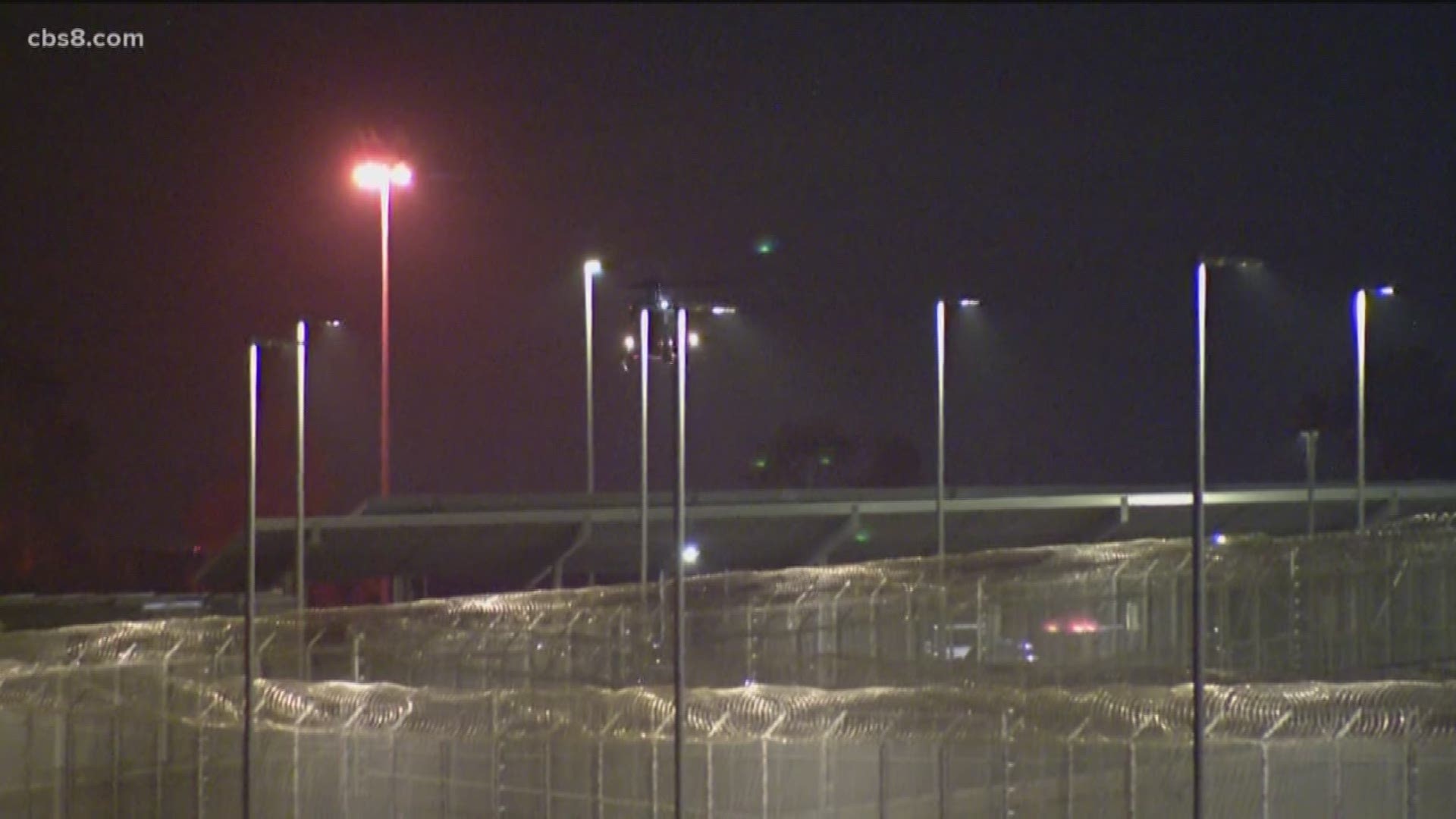 Cal Fire San Diego reported 100 inmates were in the prison yard when a fight broke out some time before 9 p.m.
