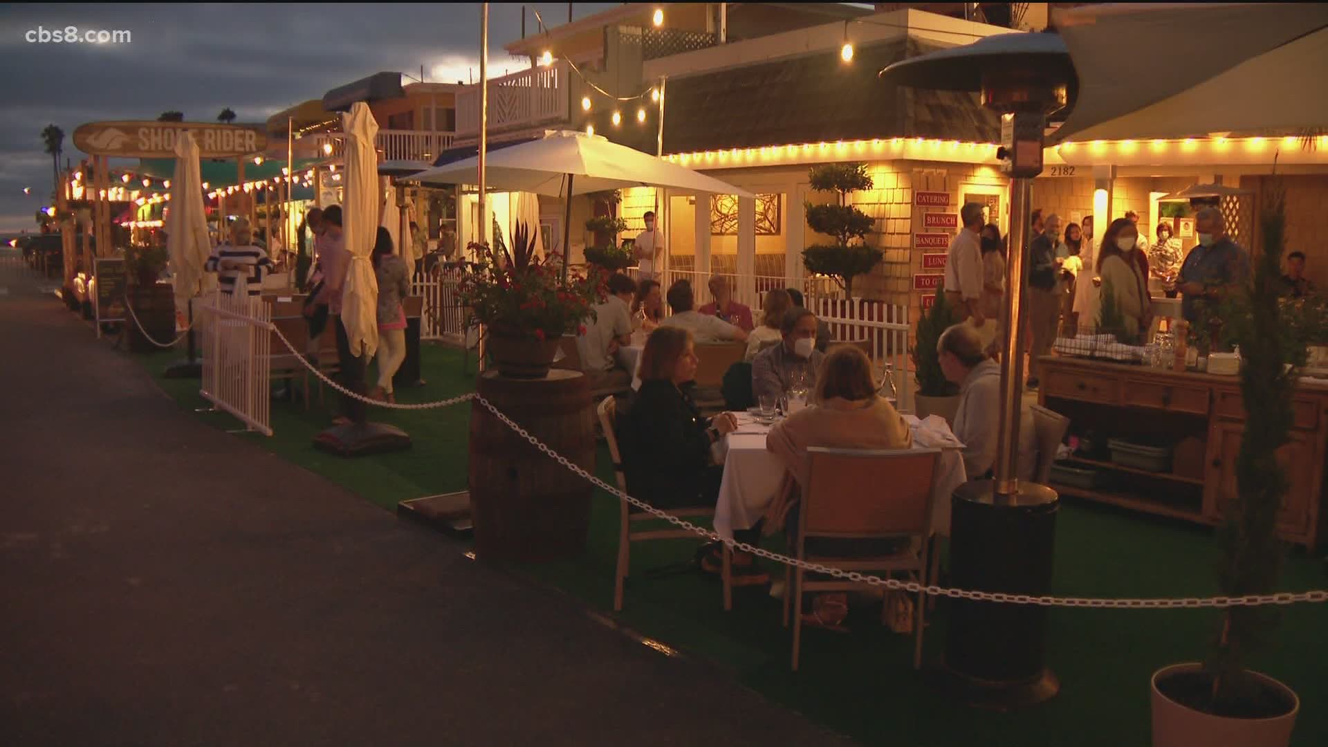 The La Jolla Shores Neighborhood Association decided to shut Avenida de la Playa to help local businesses, which are mostly restaurants.