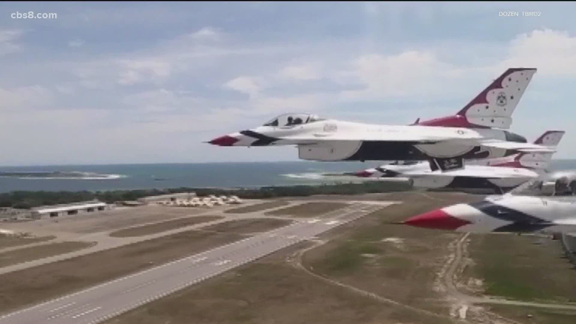 U.S. Airforce Squadron, the Thunderbirds, will fly over San Diego on
