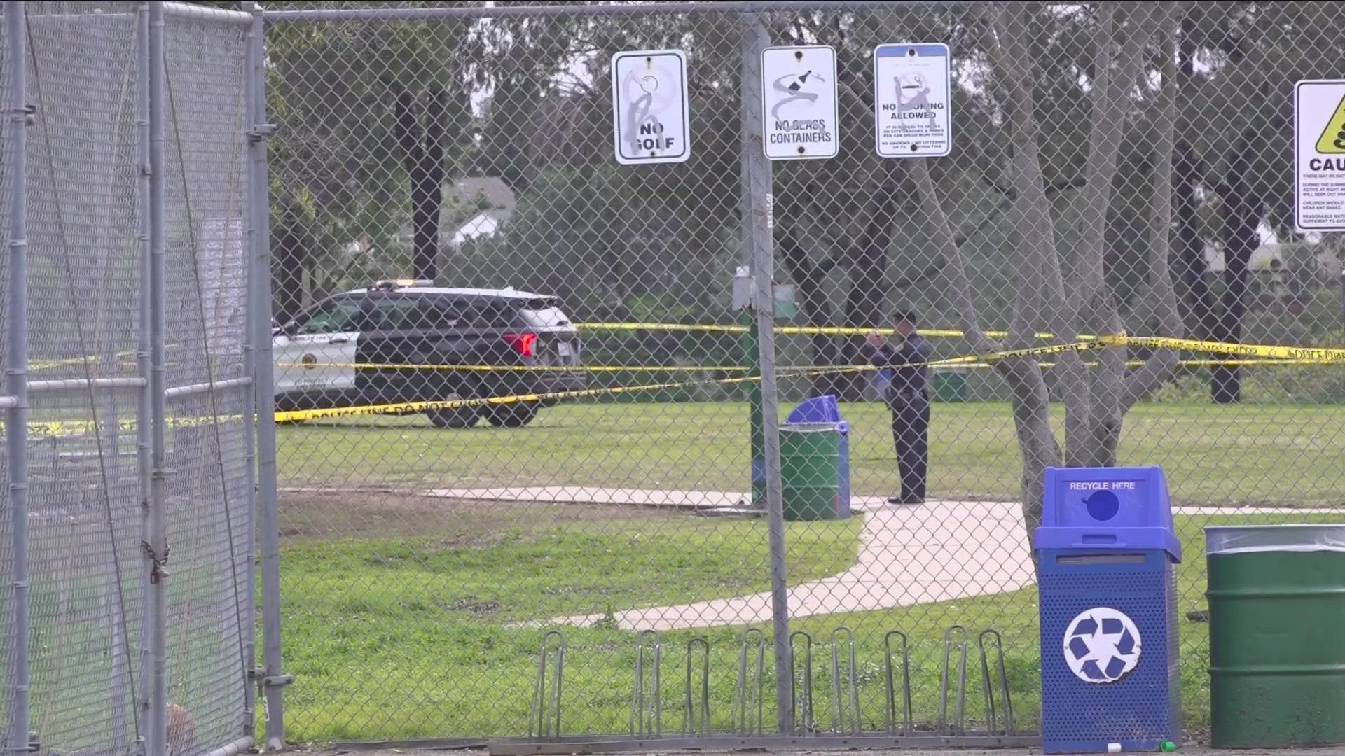 At least one man was killed in a shooting at North Clairemont Recreation Center while a youth basketball game was underway nearby.