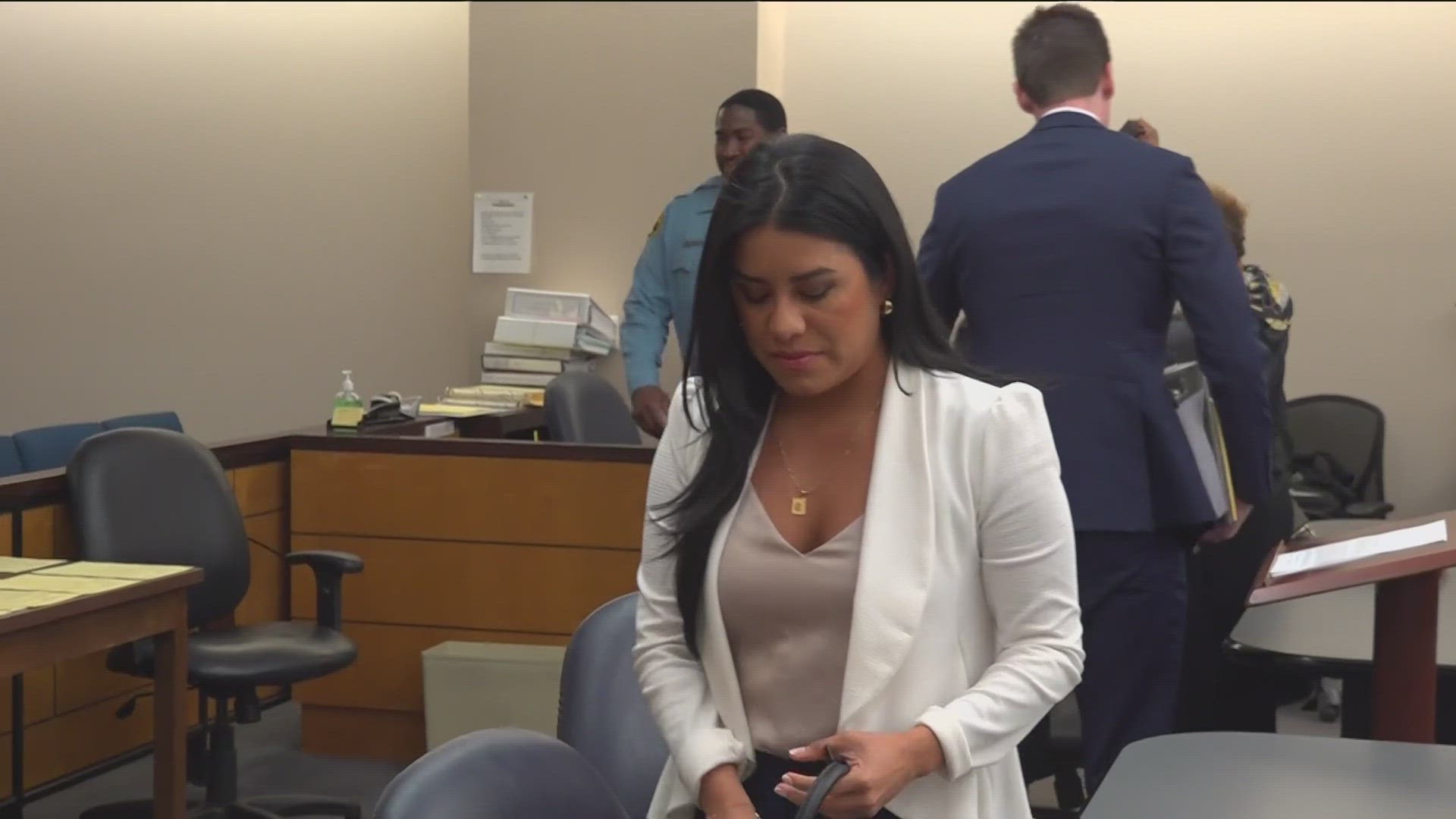 Grecia Figueroa is representing herself until she can retain a new attorney.