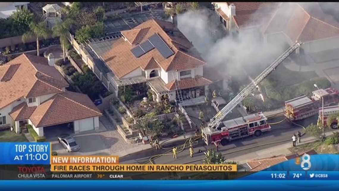 Fire races through home in Rancho Penasquitos