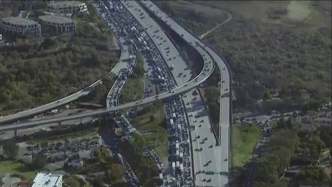 Traffic starts to move on Interstate 5 after multi-hour, miles-long gridlock
