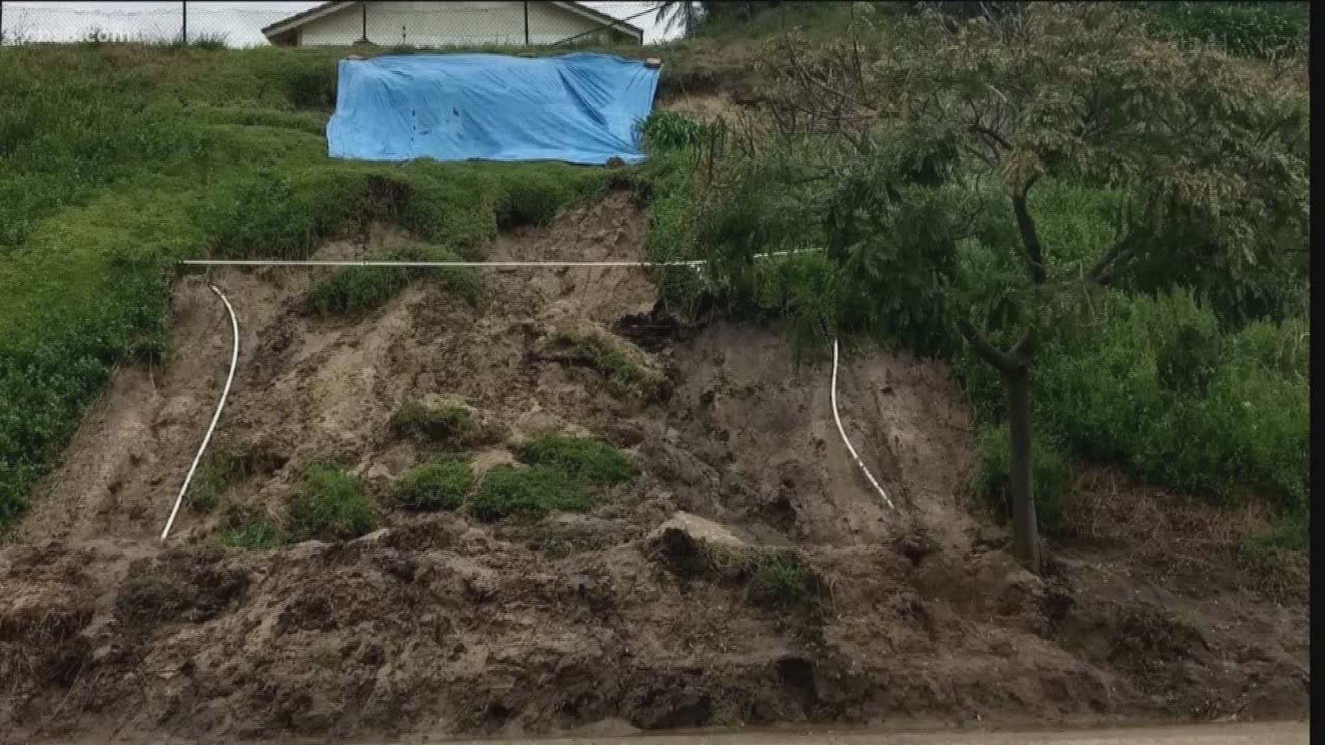 Multiple hillsides collapse in Solana Beach due to record breaking rain in San Diego last week.