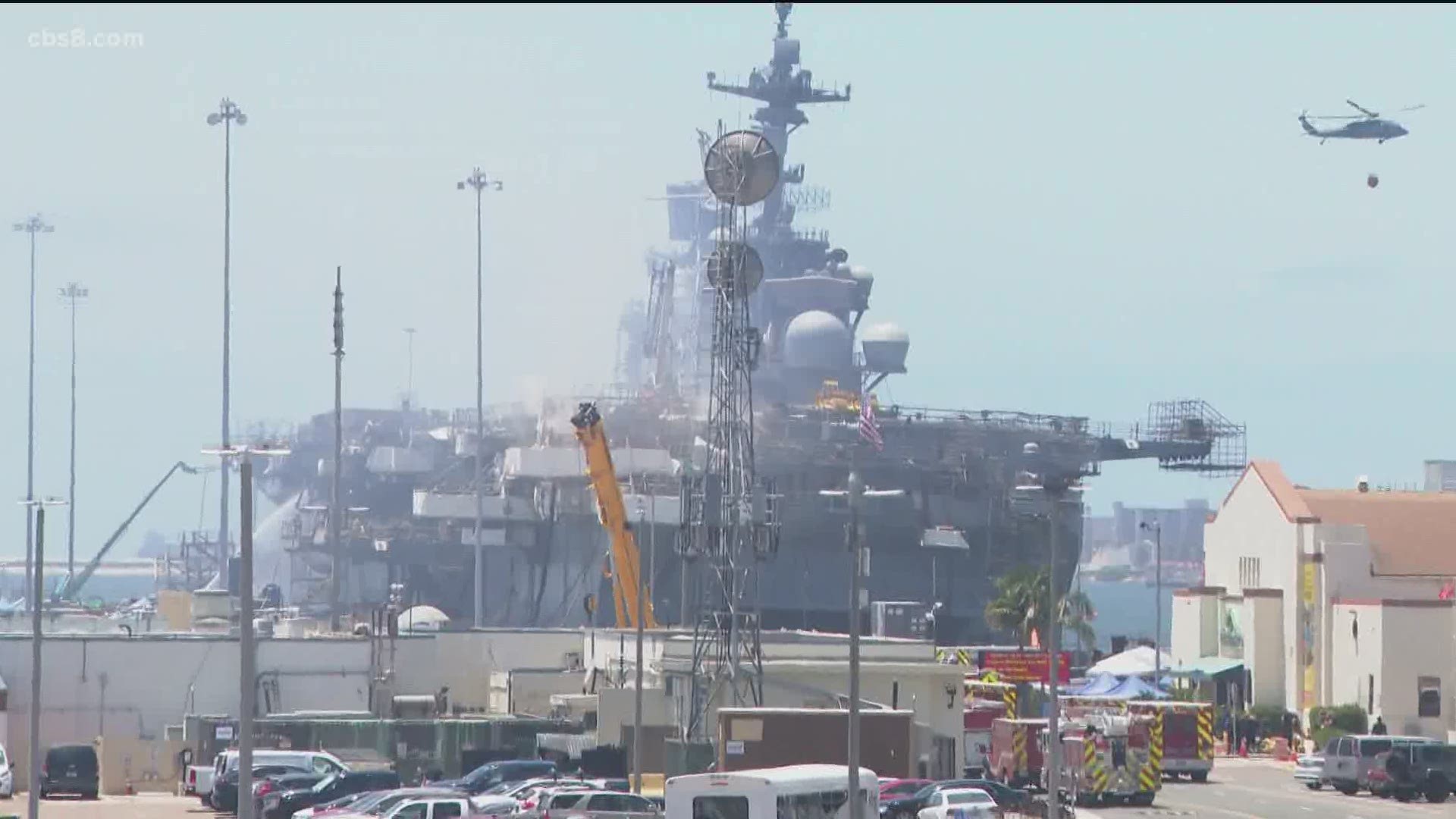 San Diego County analyzes air samples as USS Bonhomme Richard fire burns for 3rd day