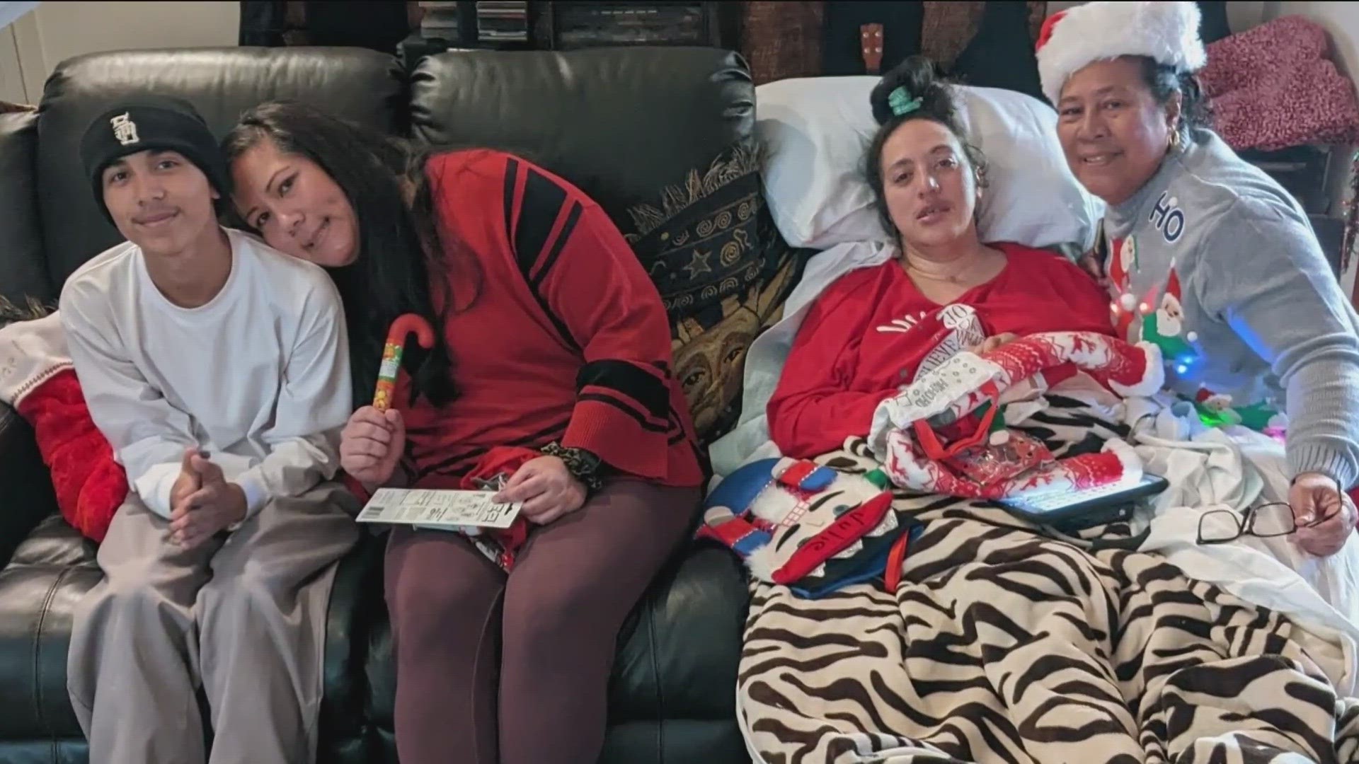 One family experienced the joy of Christmas as their loved one, who suffered a blood clot in her brain 6 years ago, was transported home for Christmas.