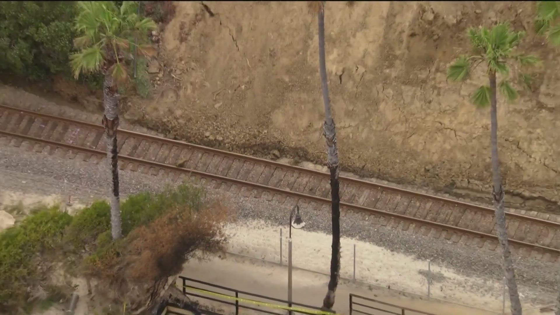 San Clemente officials are meanwhile working to stabilize the hillside above the track near Casa Romantica Culture Center.