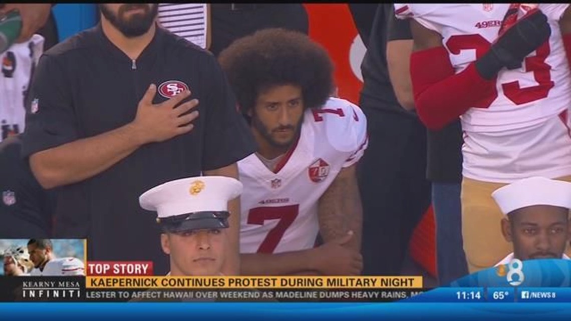 NFL's Kaepernick kneels during national anthem(01)