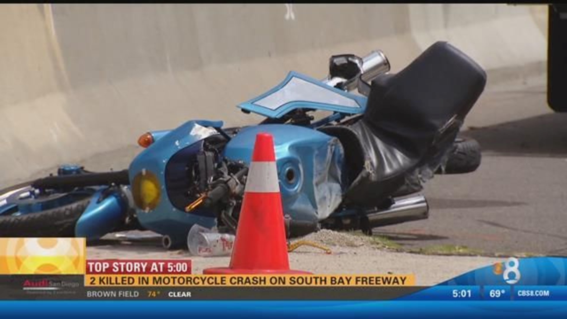 Two killed in motorcycle crash on South Bay freeway | cbs8.com