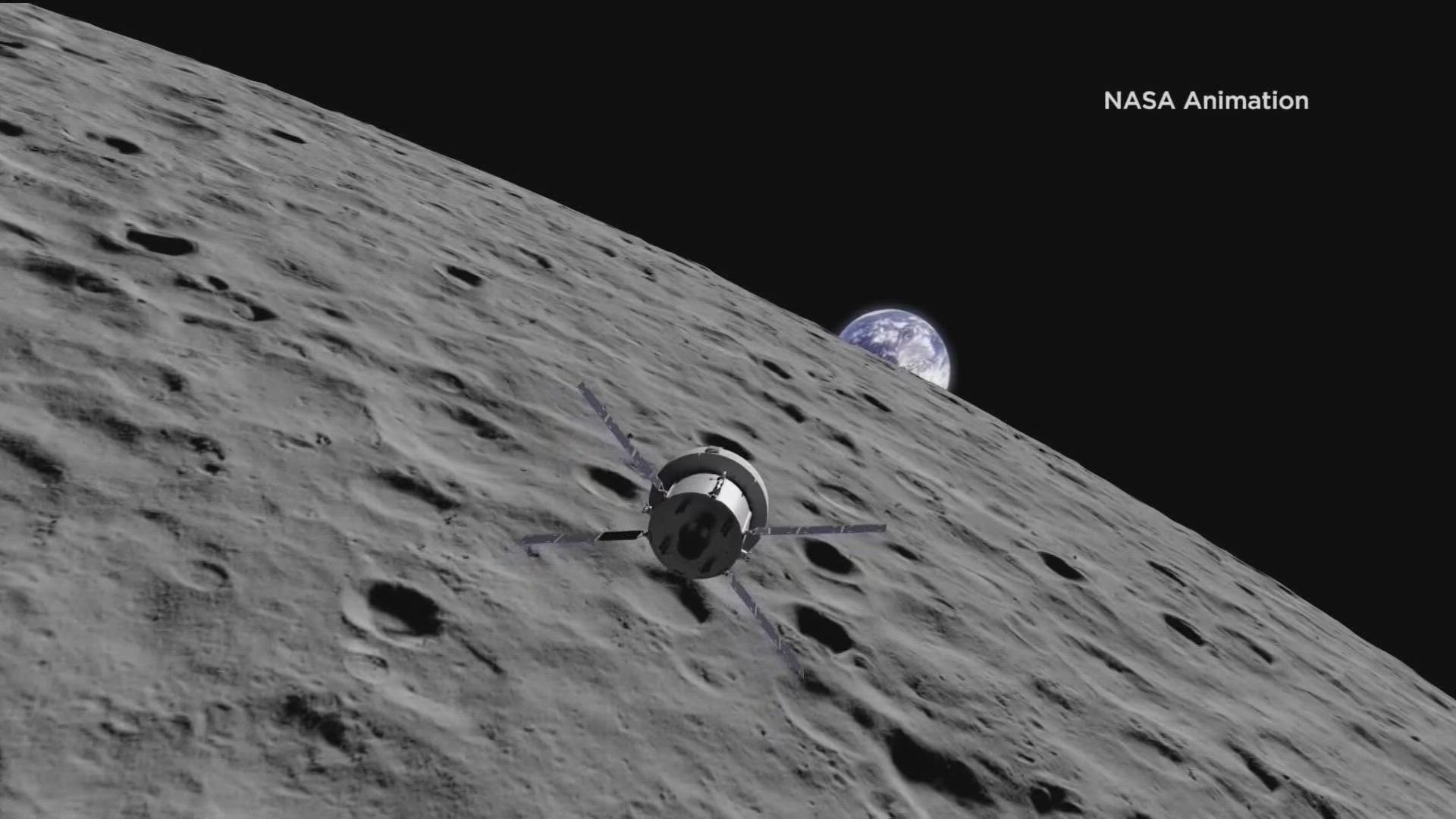 The unmanned spacecraft is headed back to earth after making its second close flyby of the moon.
