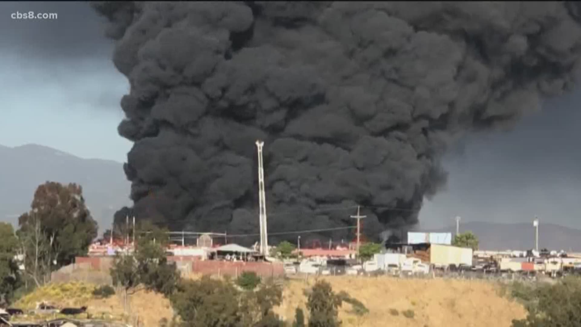 Fire crews faced challenges as fire ripped through Otay Mesa auto yard.