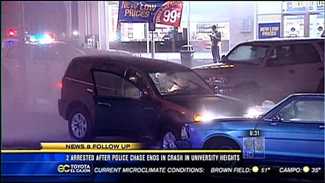 2 arrested after high-speed chase ends in University Heights | cbs8.com