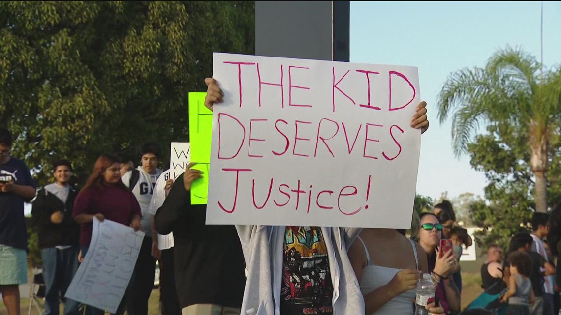 Students and parents protest at Vista High School over student hazing