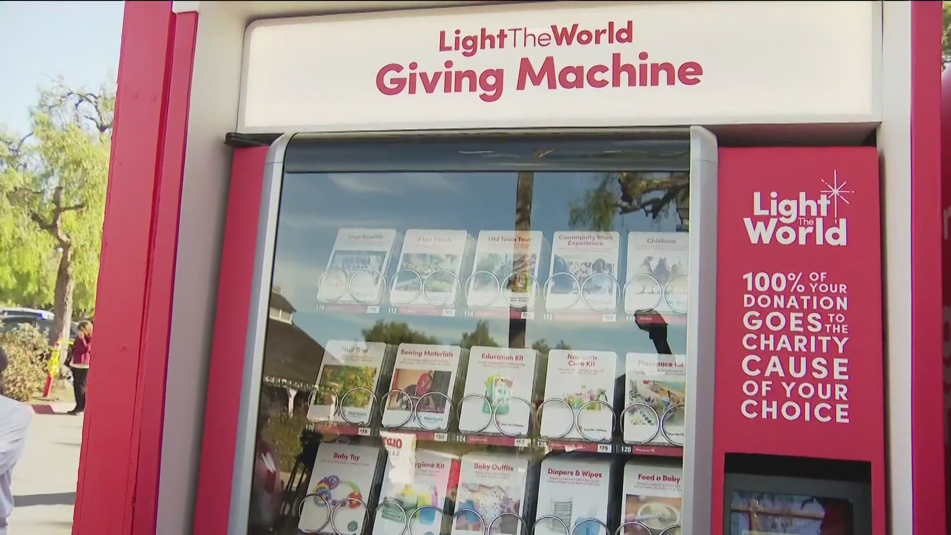 Light the World Giving Machines in Old Town help those in need in San Diego as well as throughout the world. 