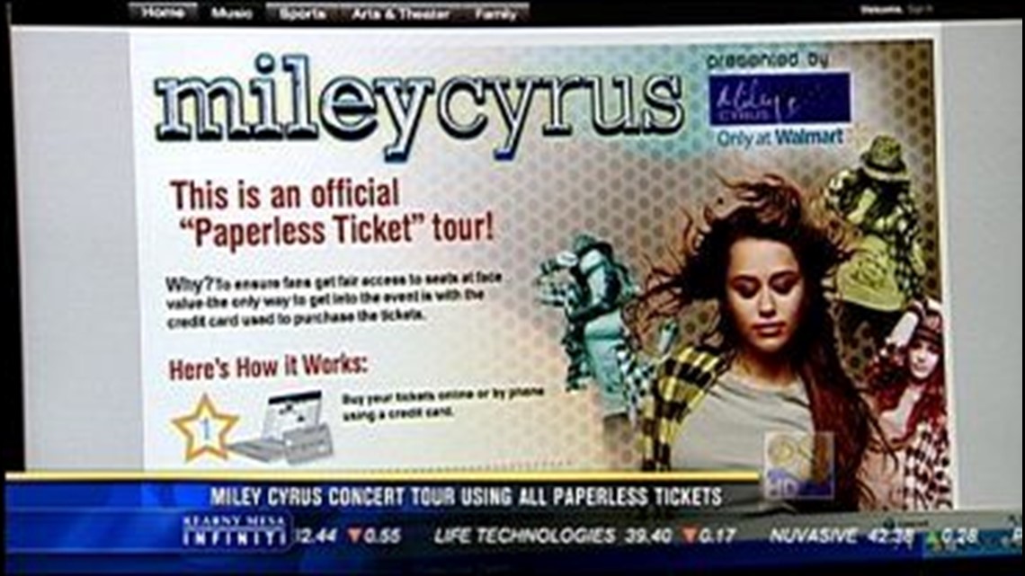 Miley Cyrus Concert Tour Using All Paperless Tickets