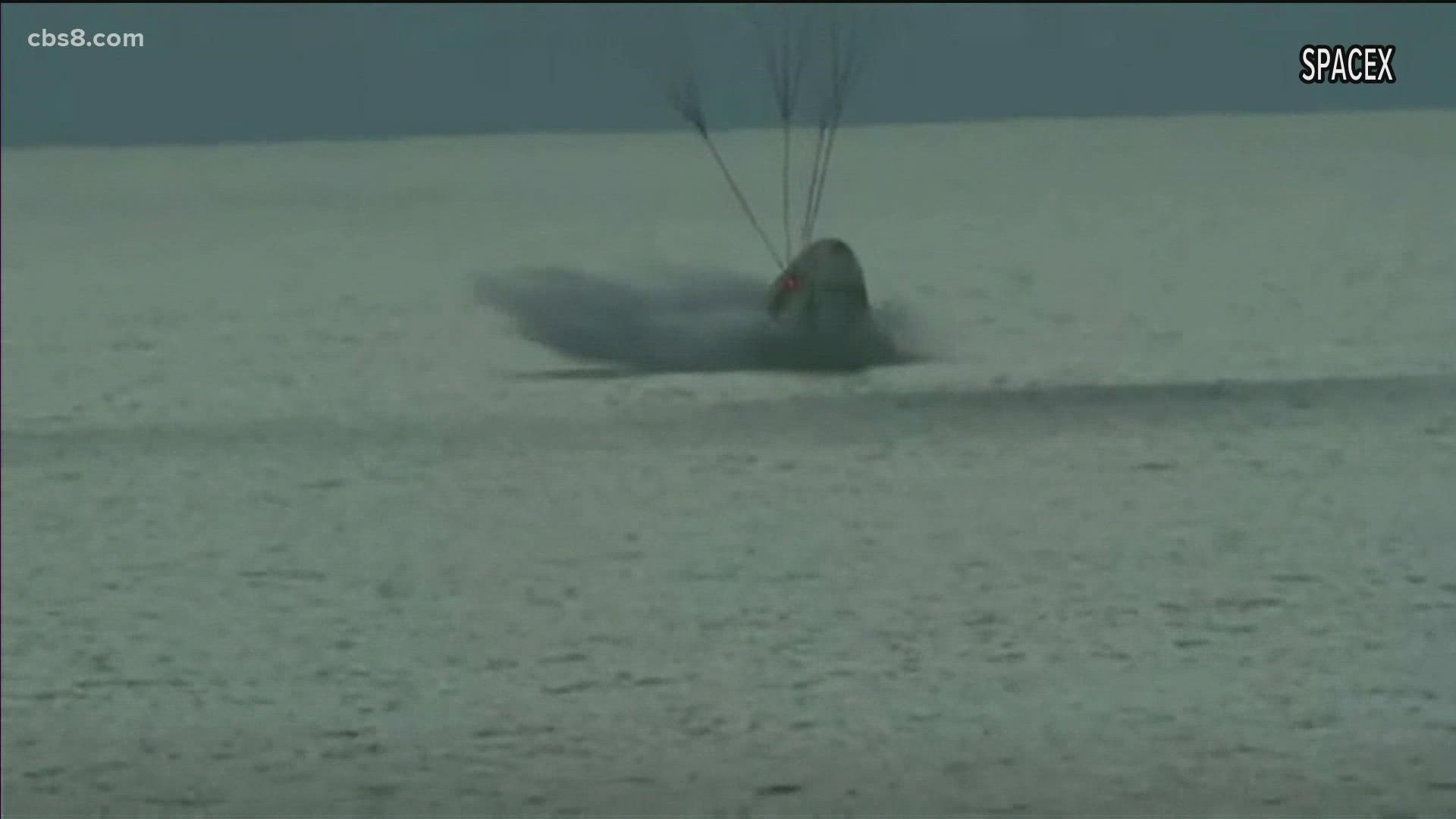 The recent Space-X mission sent four non-astronauts into space from the Kennedy Space Center, and after a few days in orbit, they made a splashdown landing Saturday.
