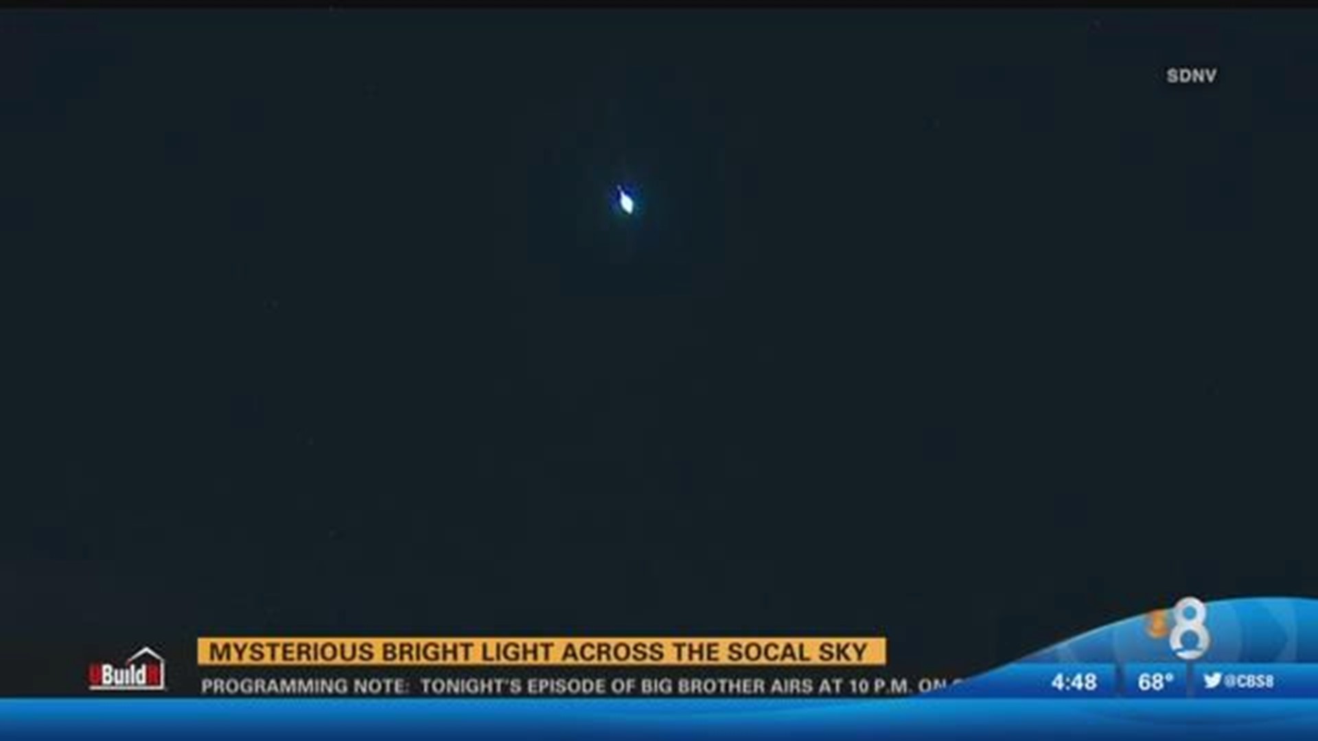 Mysterious bright light streaks across San Diego sky