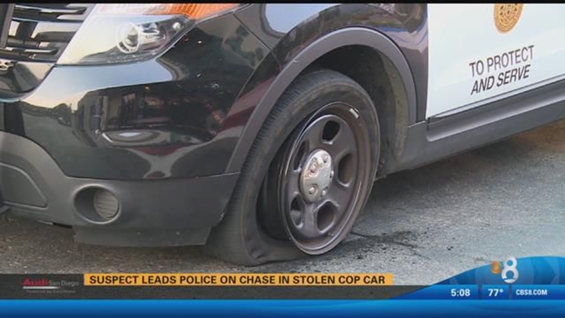 Suspect leads police on chase in stolen cop car | cbs8.com