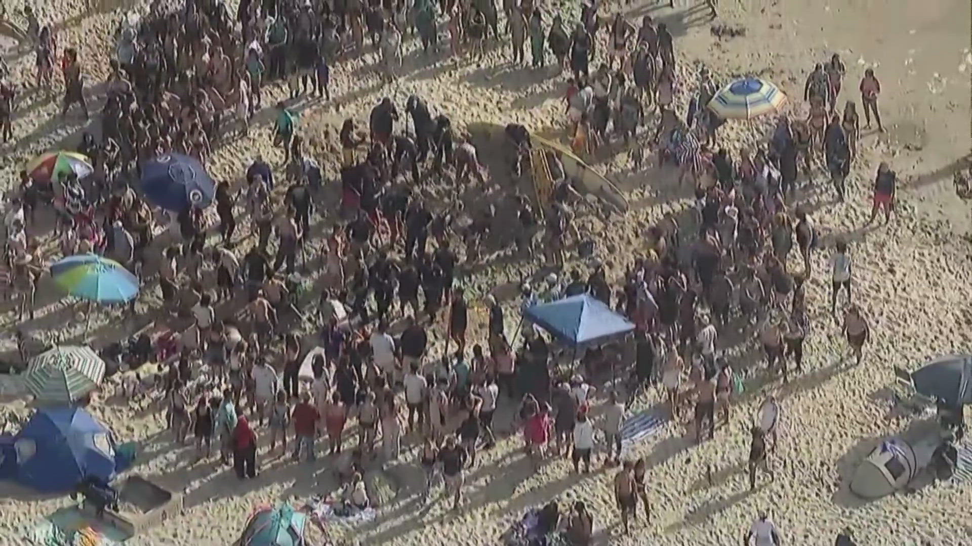 First responders arrived at Mission Beach at around 4:50 p.m. on Tuesday afternoon