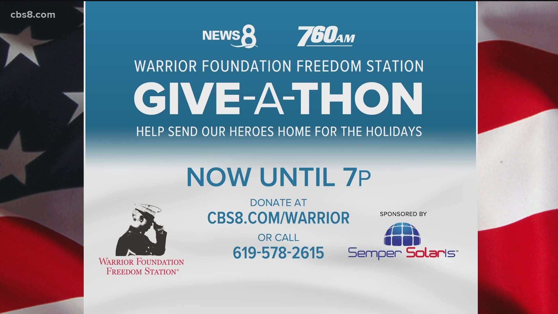 Join us Friday, Nov. 20, 2020, from 6 a.m. to 7 p.m. for special coverage of our injured warriors.