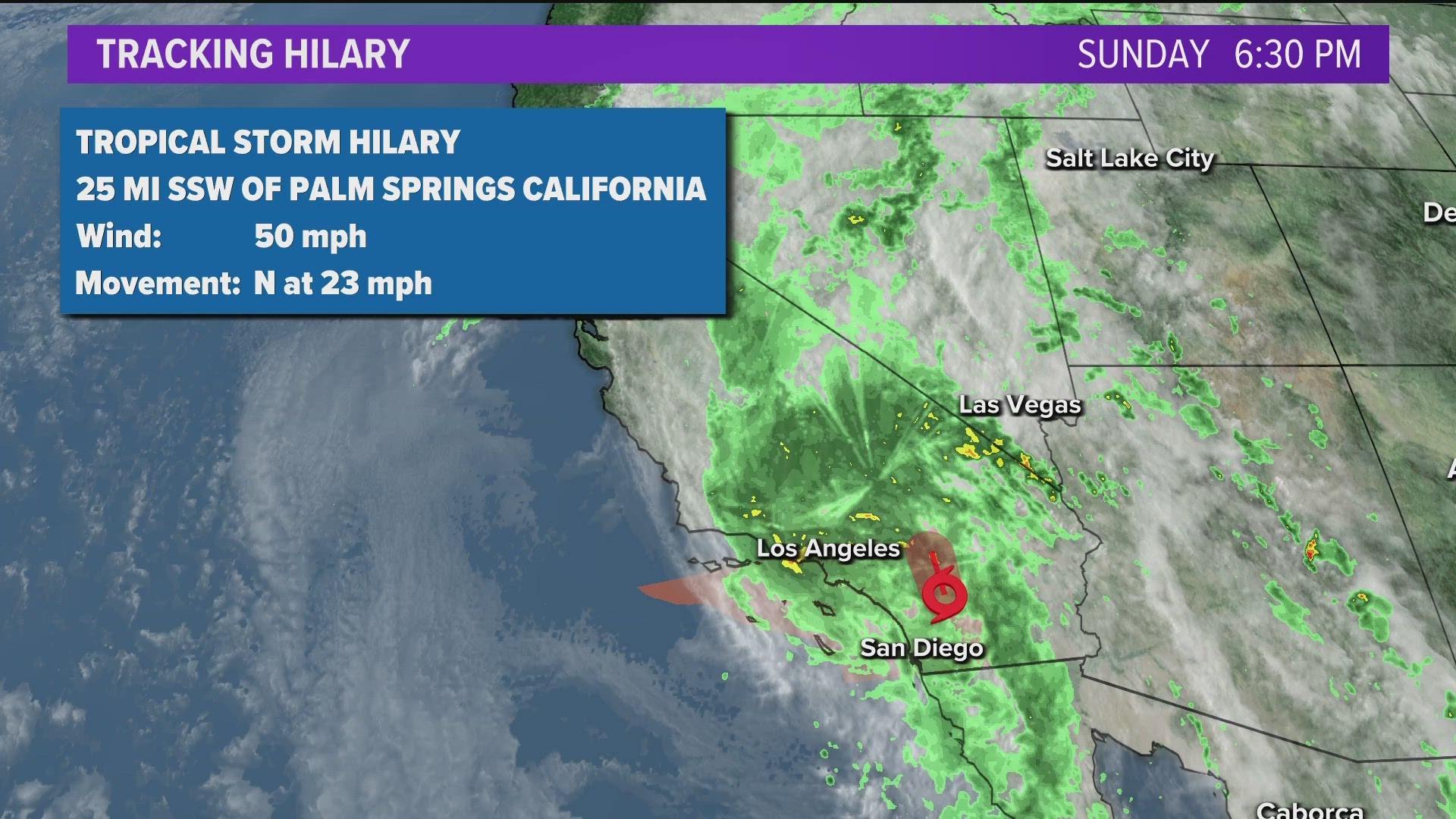 Tracking Hilary across San Diego Lighter rainfall, brunt of storm has