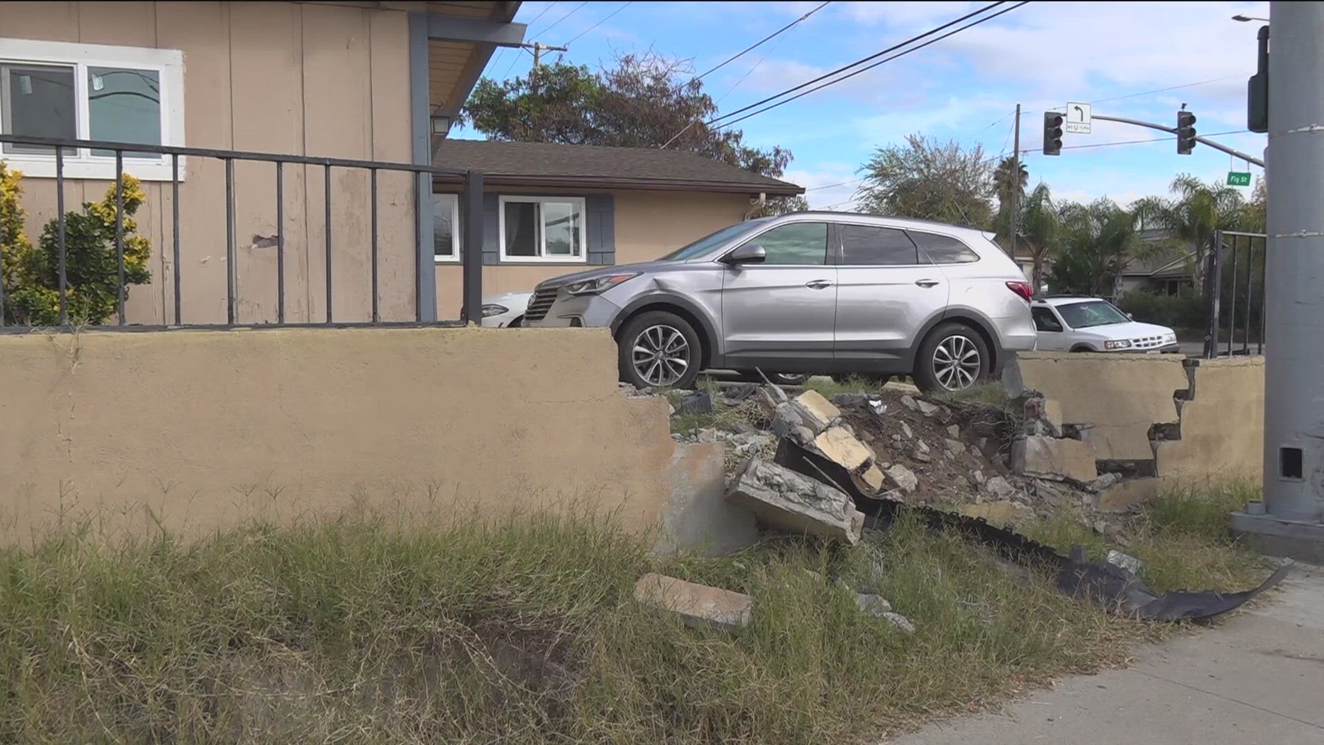 The driver, identified as 21-year-old John Eugene Brand, was arrested and jailed on suspicion of multiple charges, the Escondido Police Department said.