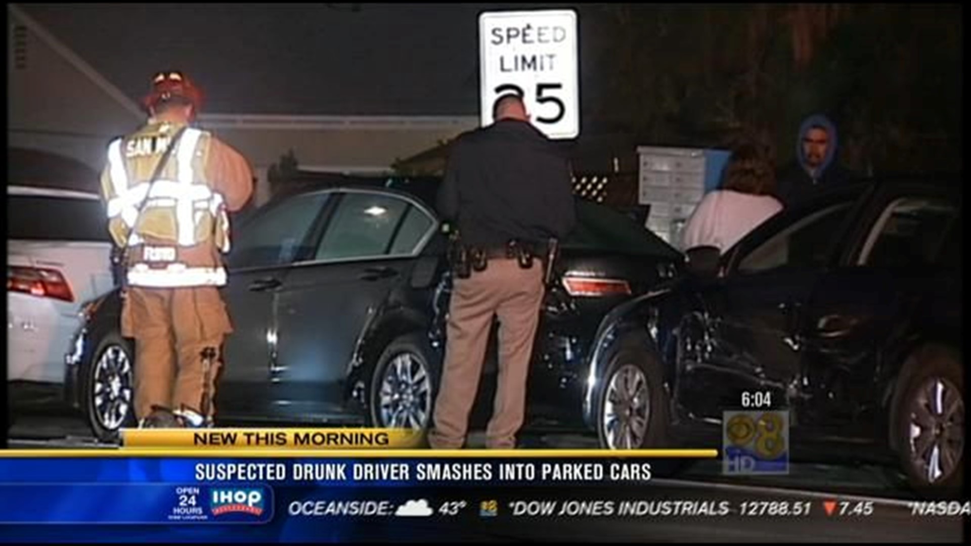 Suspected drunk driver smashes into parked cars | cbs8.com