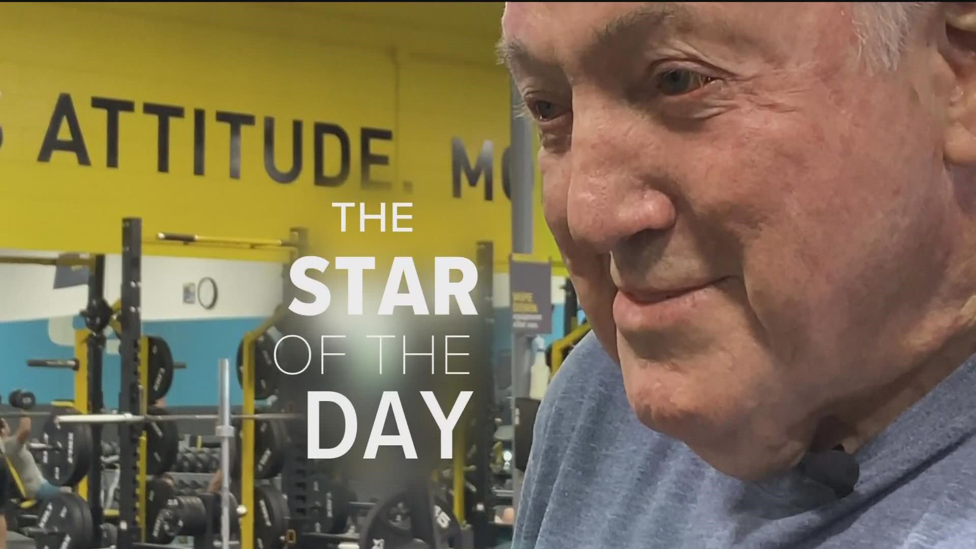 80-year-old Les Burge works out daily despite huge health challenges.