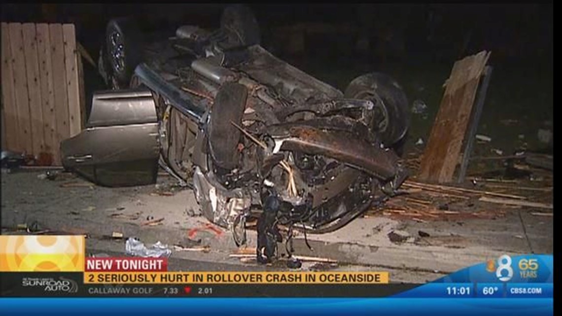 Two injured in Oceanside rollover crash