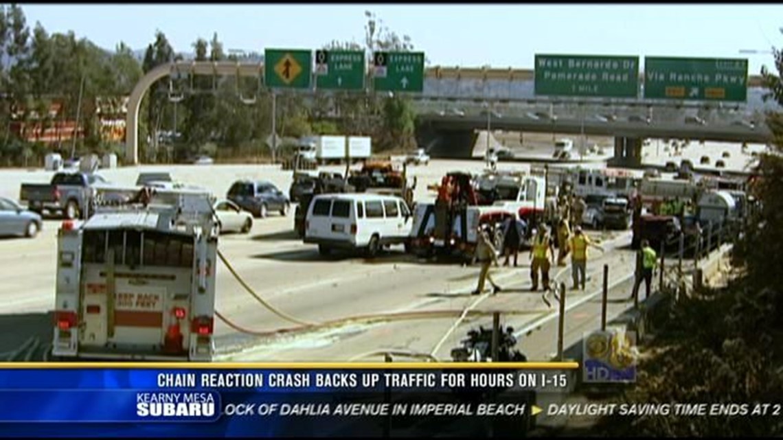 Multi Vehicle Crash Snarls Traffic On I 15 In Escondido 8029