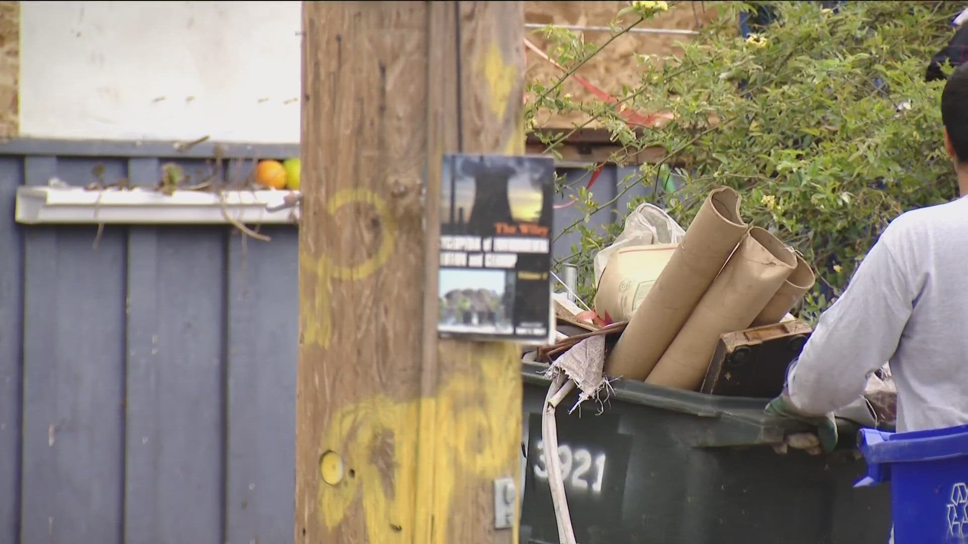 An update on the trash piling up at a City Heights home.