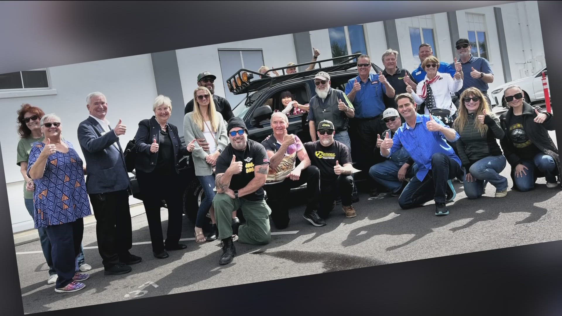 When the two-time Purple Heart recipient died, volunteers refurbished his truck for his wife to drive.